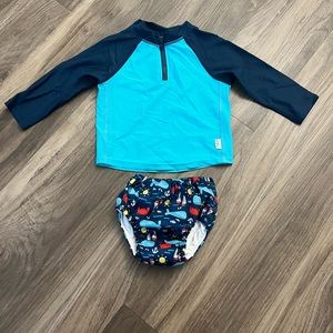 Baby rash guard and swim bottoms! 18 months!